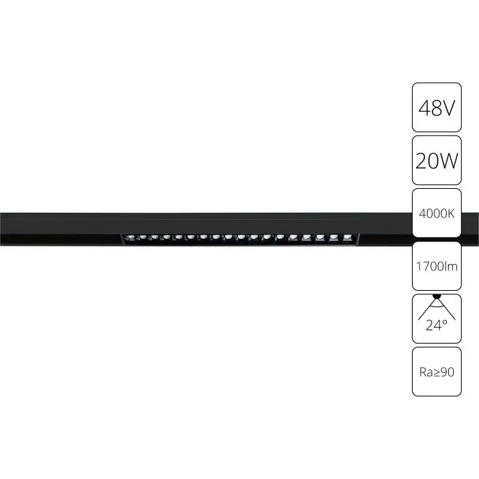 Магнитный трековый  светильник Arte Lamp Linea A4635PL-1BK | Дом Декора