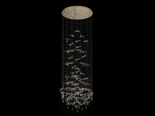 NEWPORT 8200 8220/300 С gold polished , Люстра, Gold polished Сlear glass+ gold glass D80*H300 cm GU4 24*5W